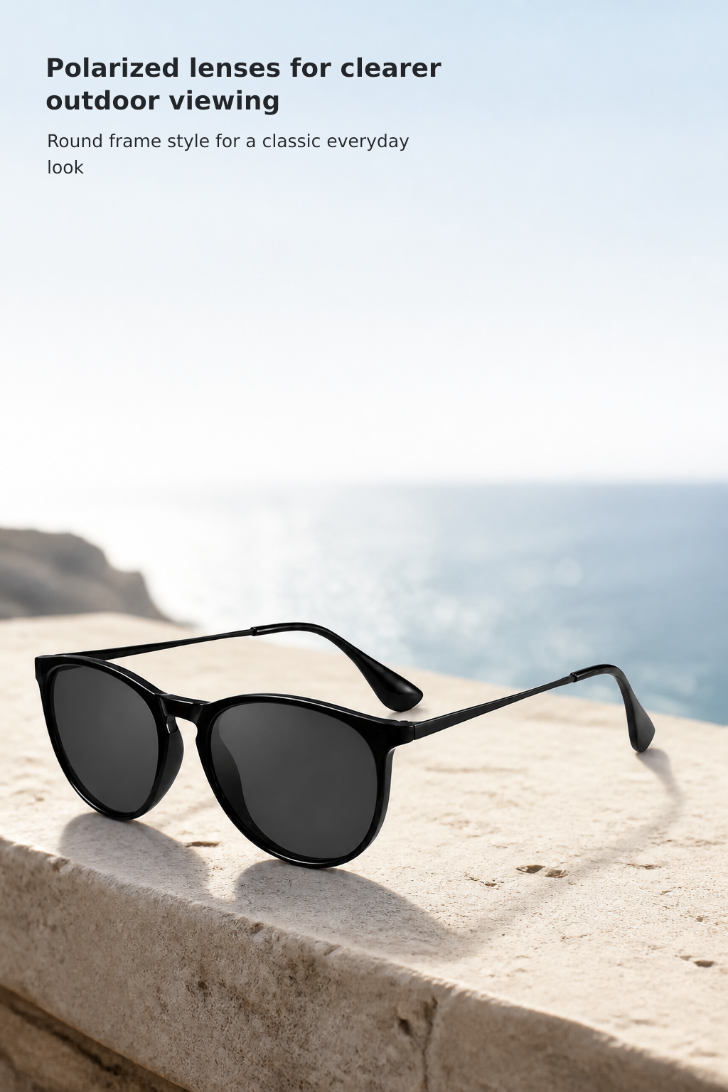 Unisex Polarized Round Sunglasses with UV Protection