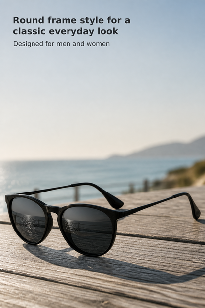 Unisex Polarized Round Sunglasses with UV Protection